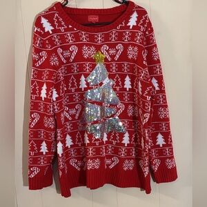 Joyland Festive Sequin Christmas Tree Sweater